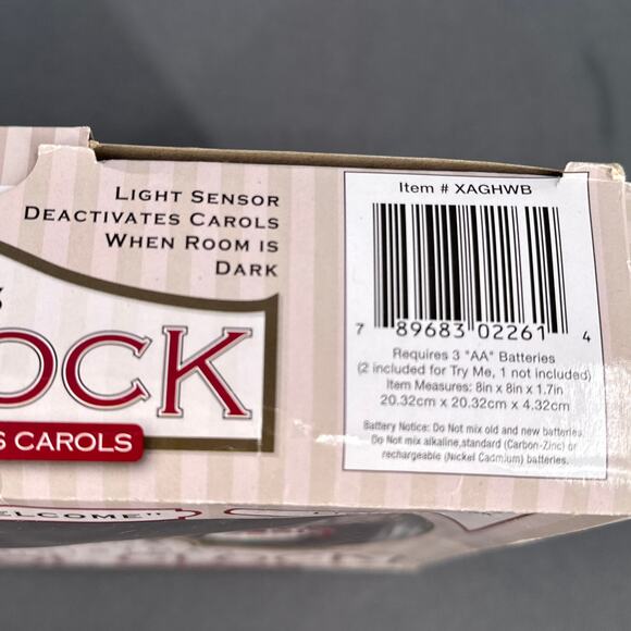 Musical Christmas Carol Clock 8" Red Cardinal Bird Cottagecore Cabin Kitschy New - Picture 8 of 16